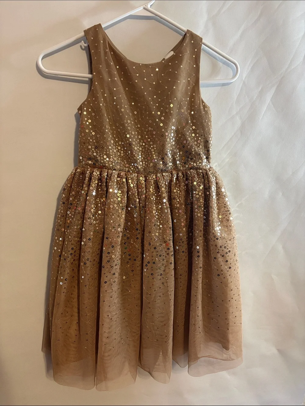 H&M Girls Champagne Gold Sequin Party Dress | Size 6X